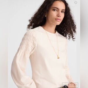 MADEWELL M Smocked Long-Sleeve Tee NW966